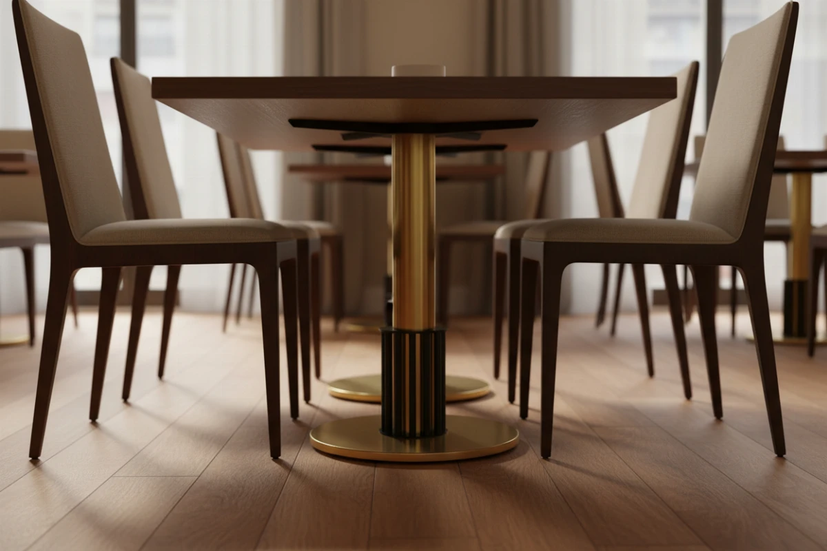 Artisan table base VLG-200 in a restaurant interior - visualisation