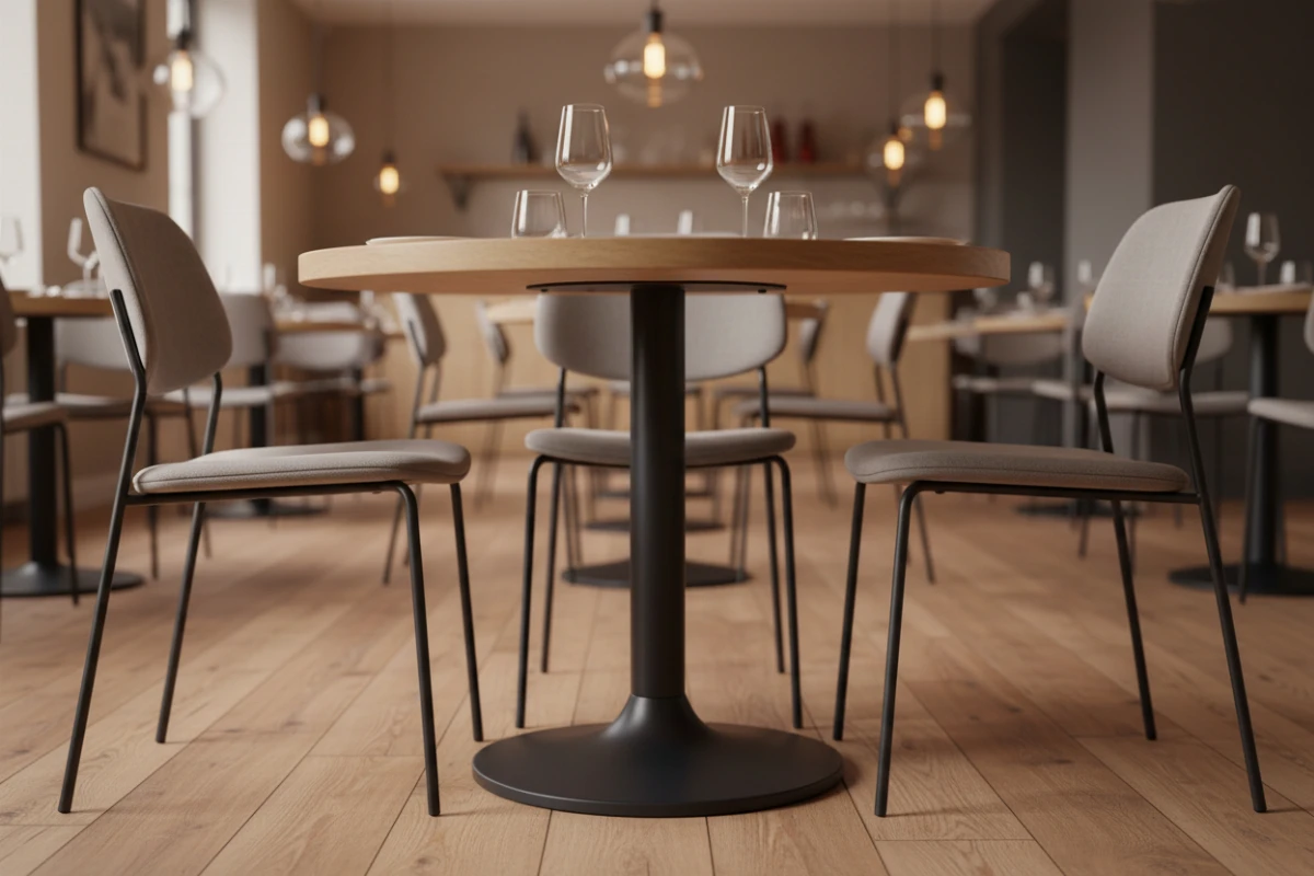 Sketch table base VLG-201 in a restaurant interior - visualisation