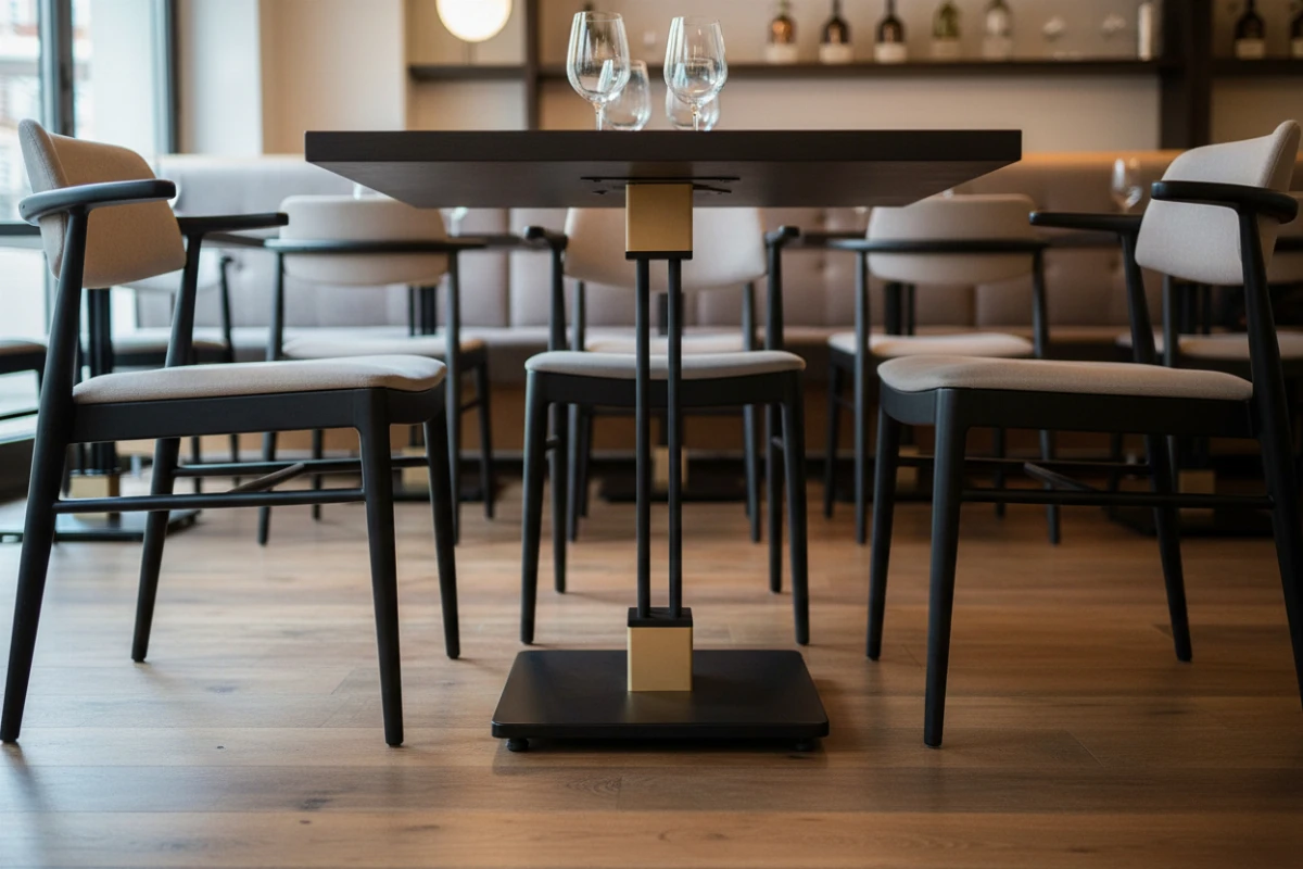 Canvas table base VLG-202 in a restaurant interior - visualisation