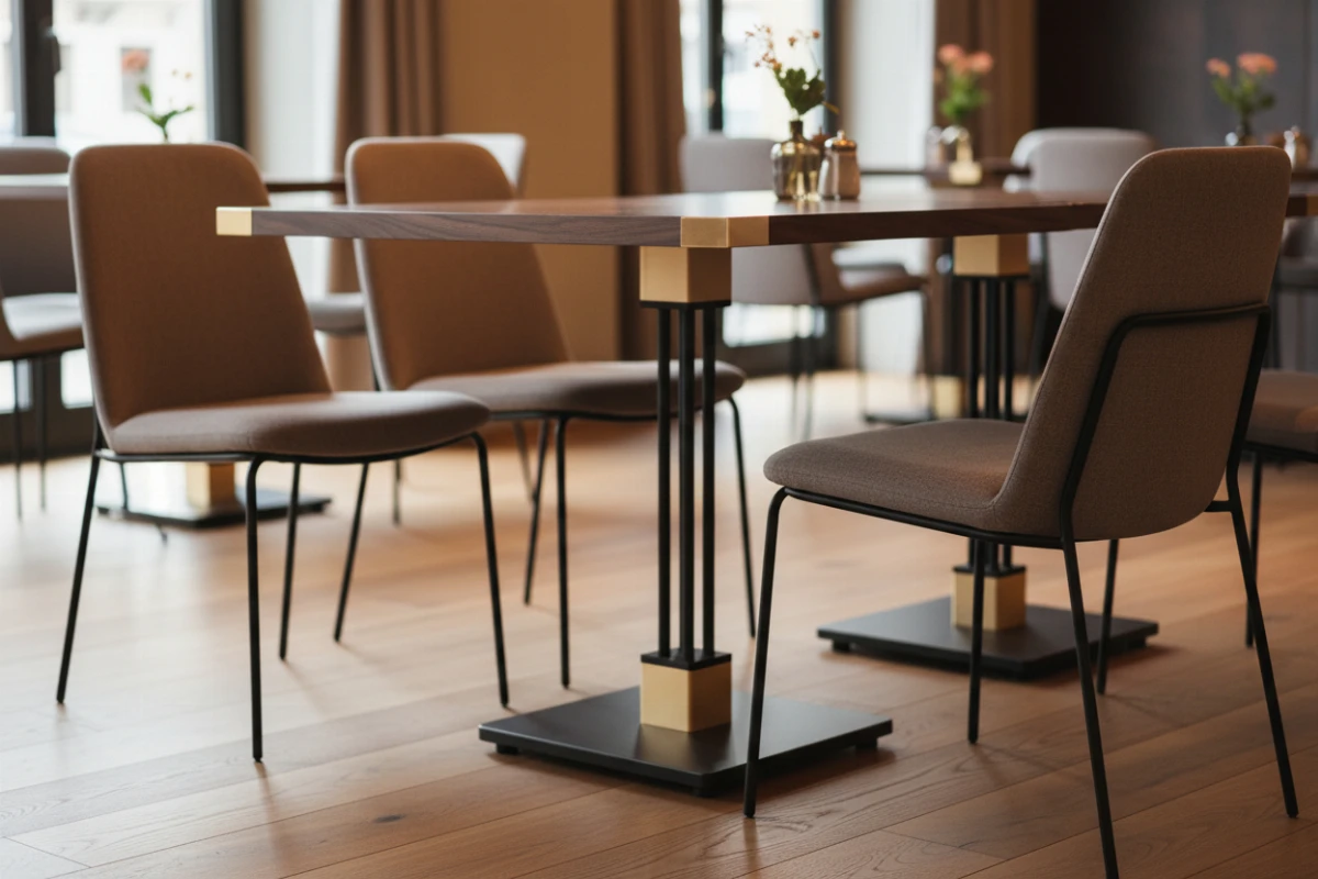 Canvas table base VLG-202 in a restaurant interior - visualisation