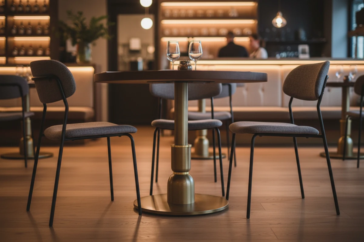 VLG-203 table base in a restaurant interior - visualisation