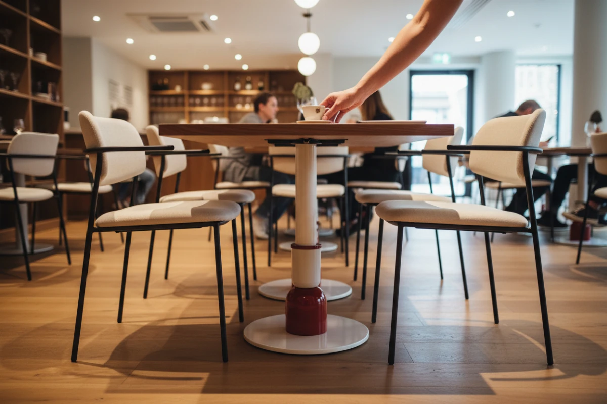 VLG-203 table base in a restaurant interior - visualisation