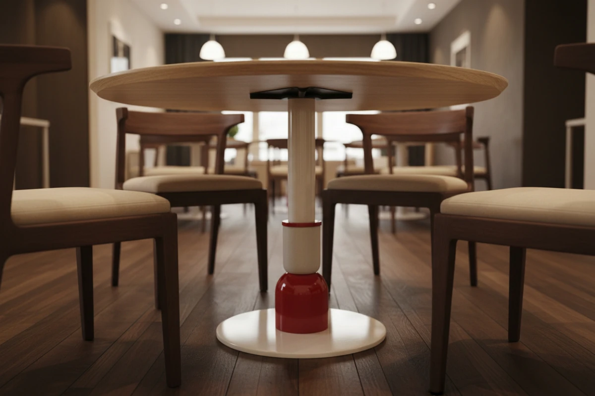 VLG-203 table base in a restaurant interior - visualisation
