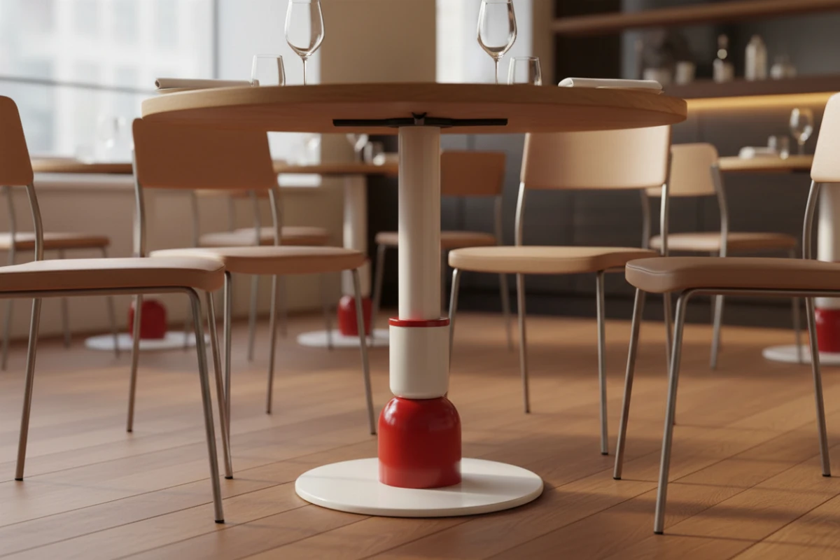 VLG-203 table base in a restaurant interior - visualisation