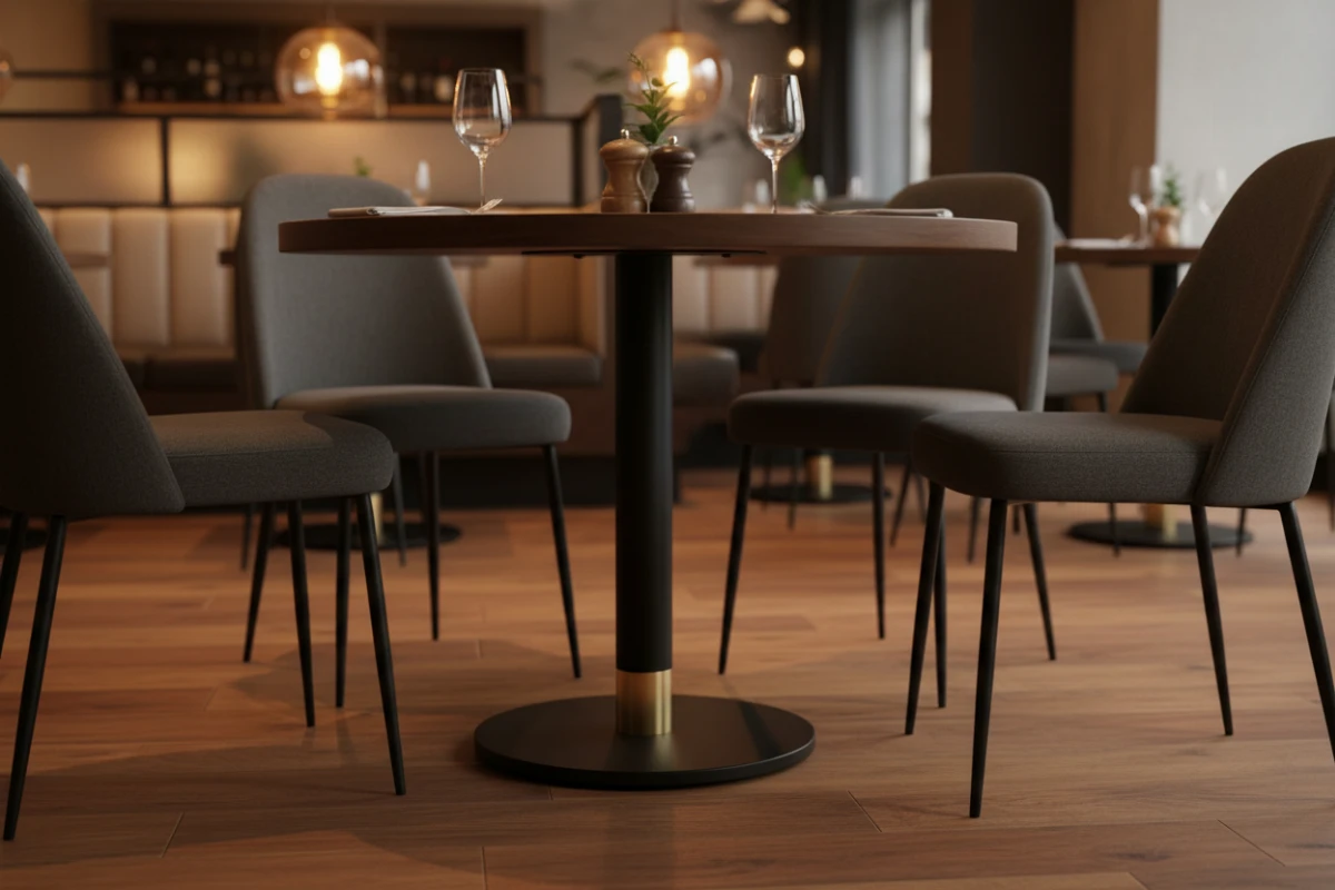 VLG-205 table base in a restaurant interior - visualisation