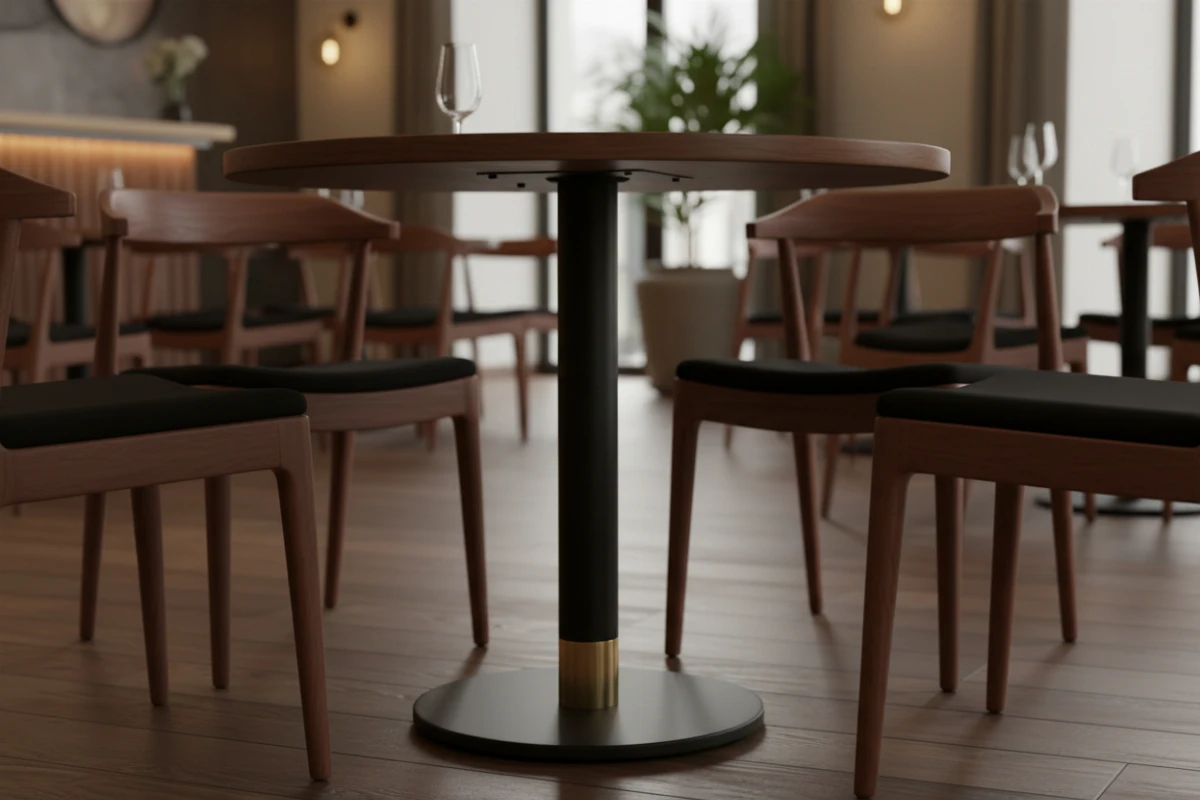 VLG-205 table base in a restaurant interior - visualisation