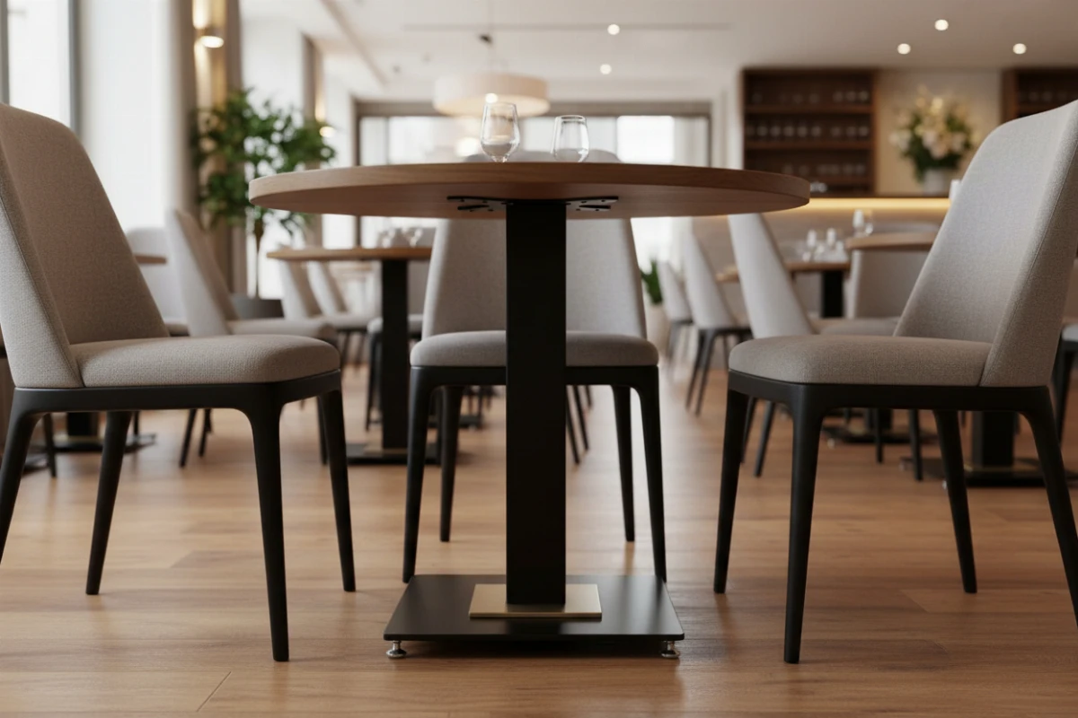 VLG-206 table base in a restaurant interior - visualisation