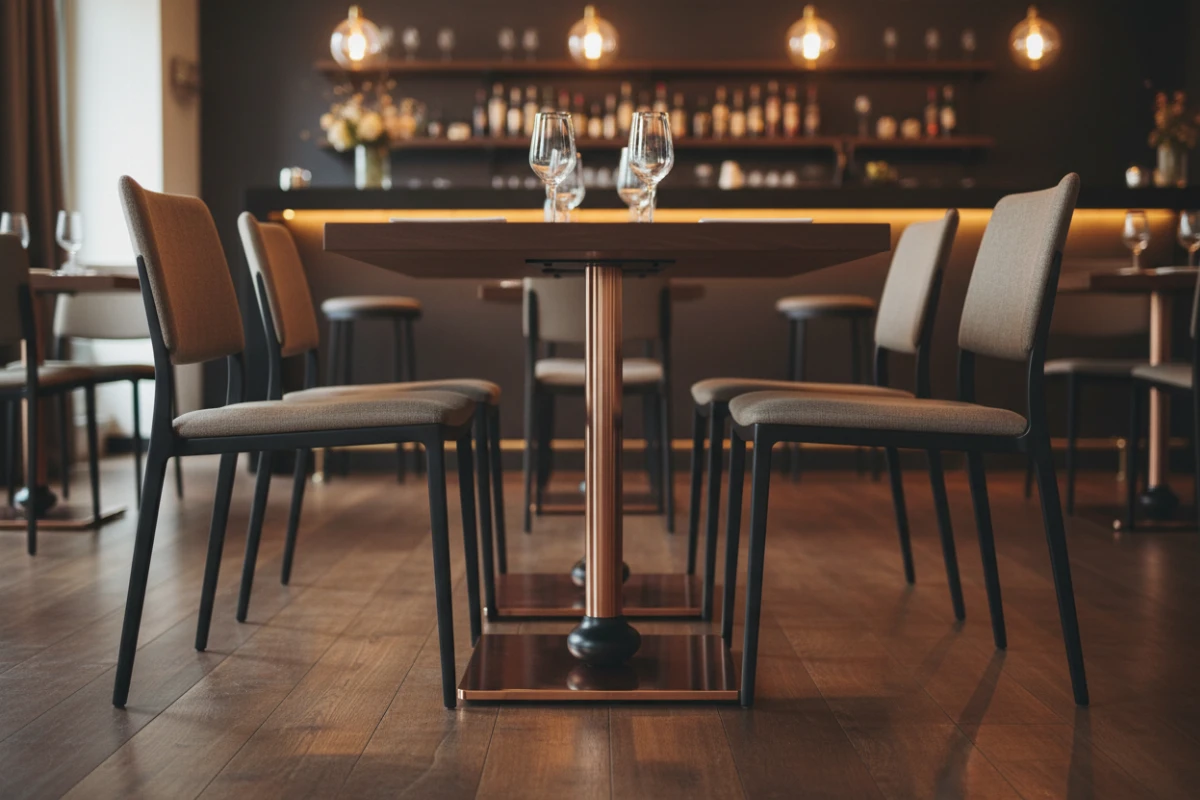 VLG-209 table base in a restaurant interior - visualisation