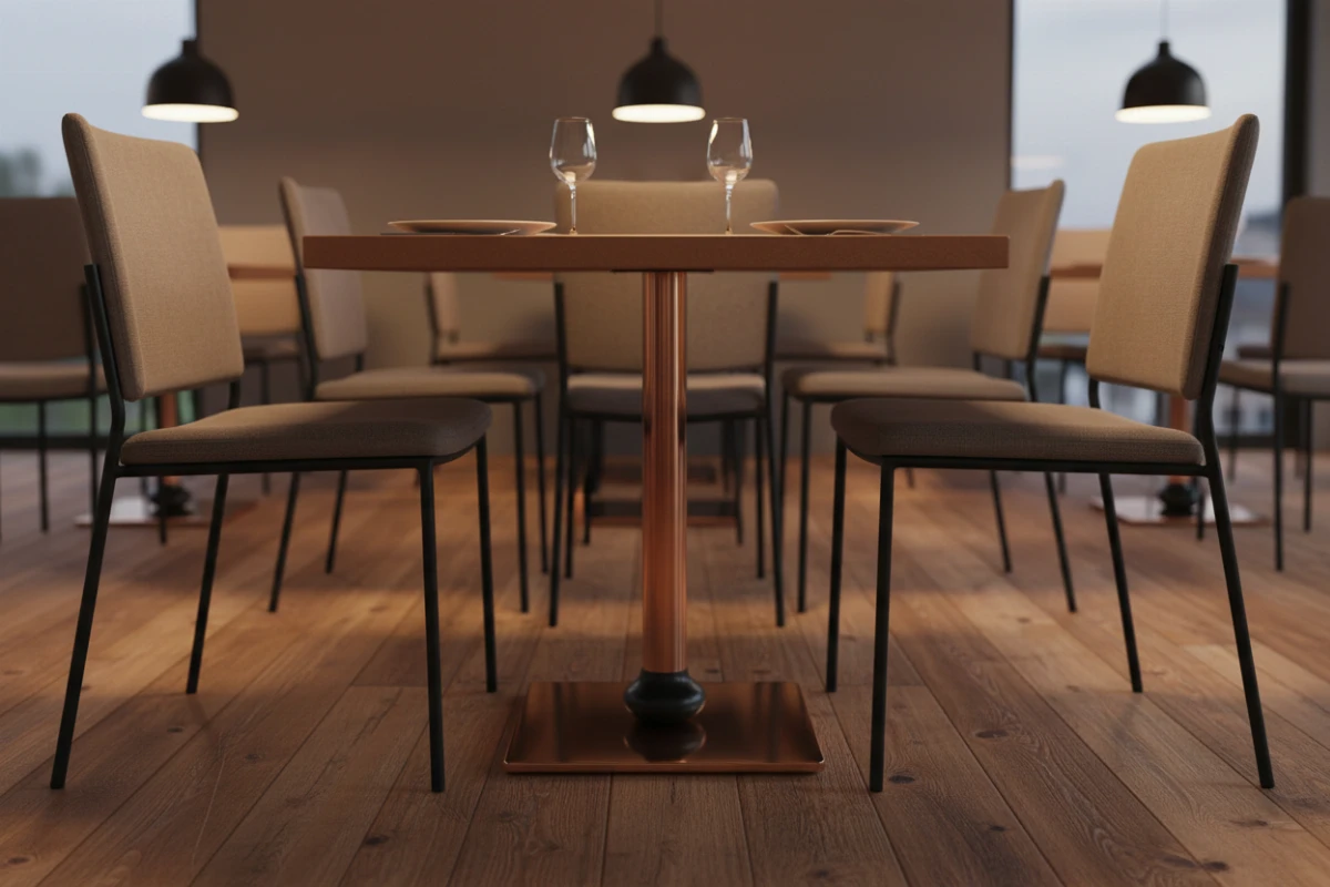 VLG-209 table base in a restaurant interior - visualisation