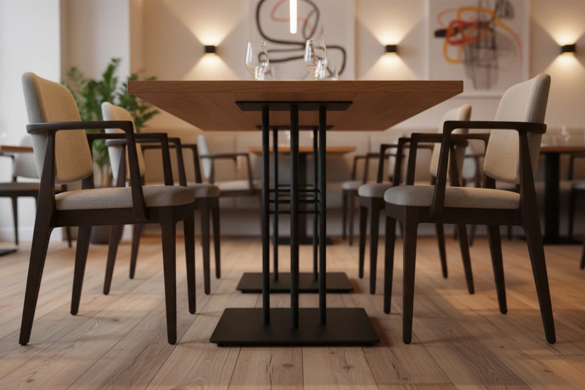 VLG-212 table base in a restaurant interior - visualisation