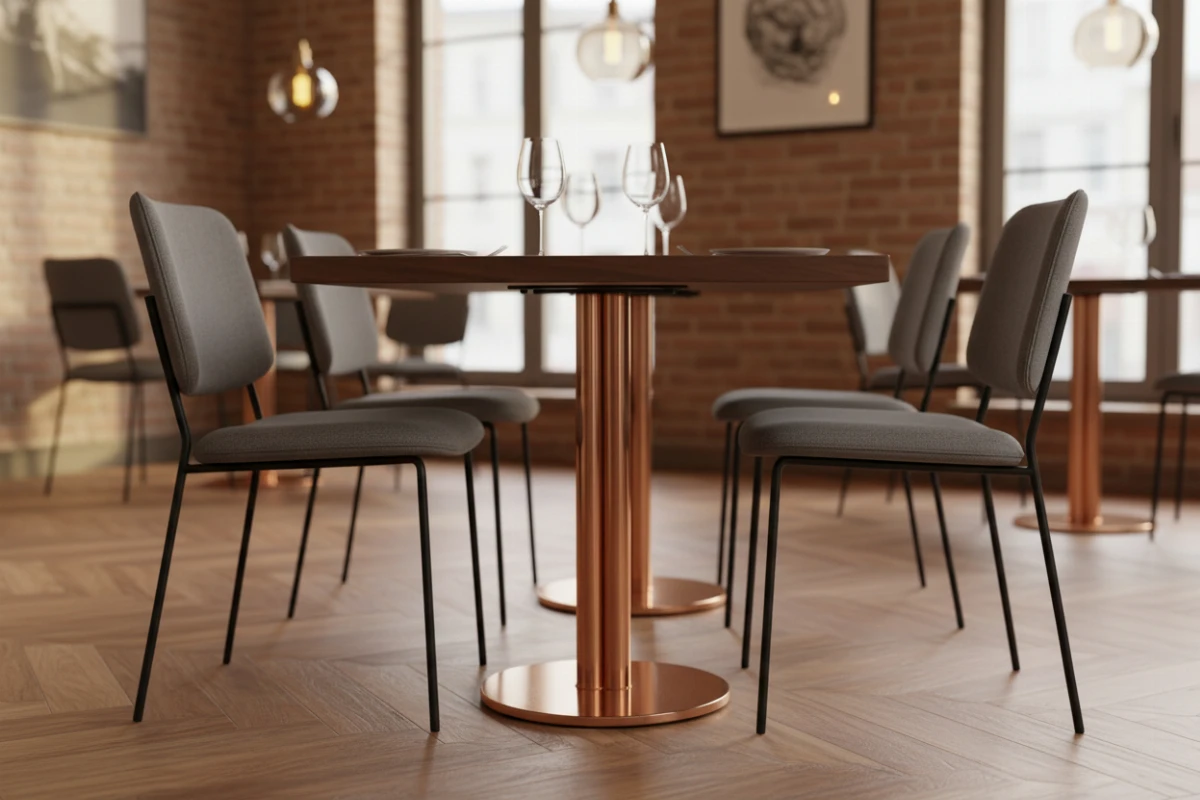 VLG-214 table base in a restaurant interior - visualisation