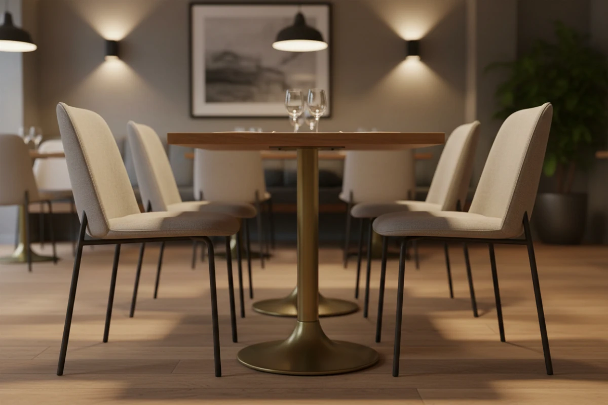 VLG-215 table base in a restaurant interior - visualisation