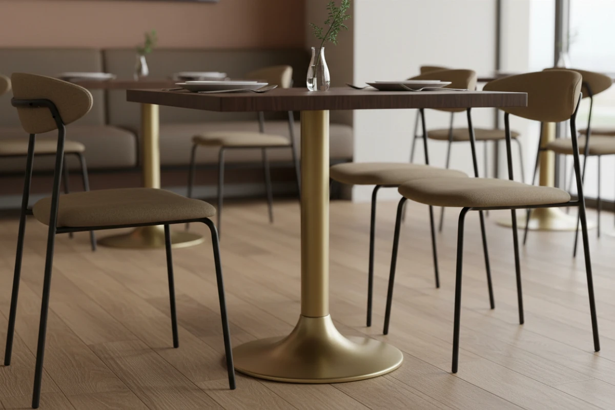VLG-215 table base in a restaurant interior - visualisation
