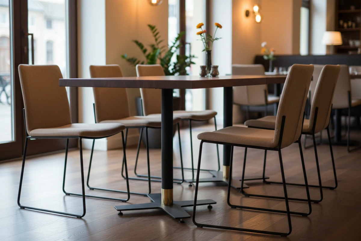 VLG-219 table base in a restaurant interior - visualisation