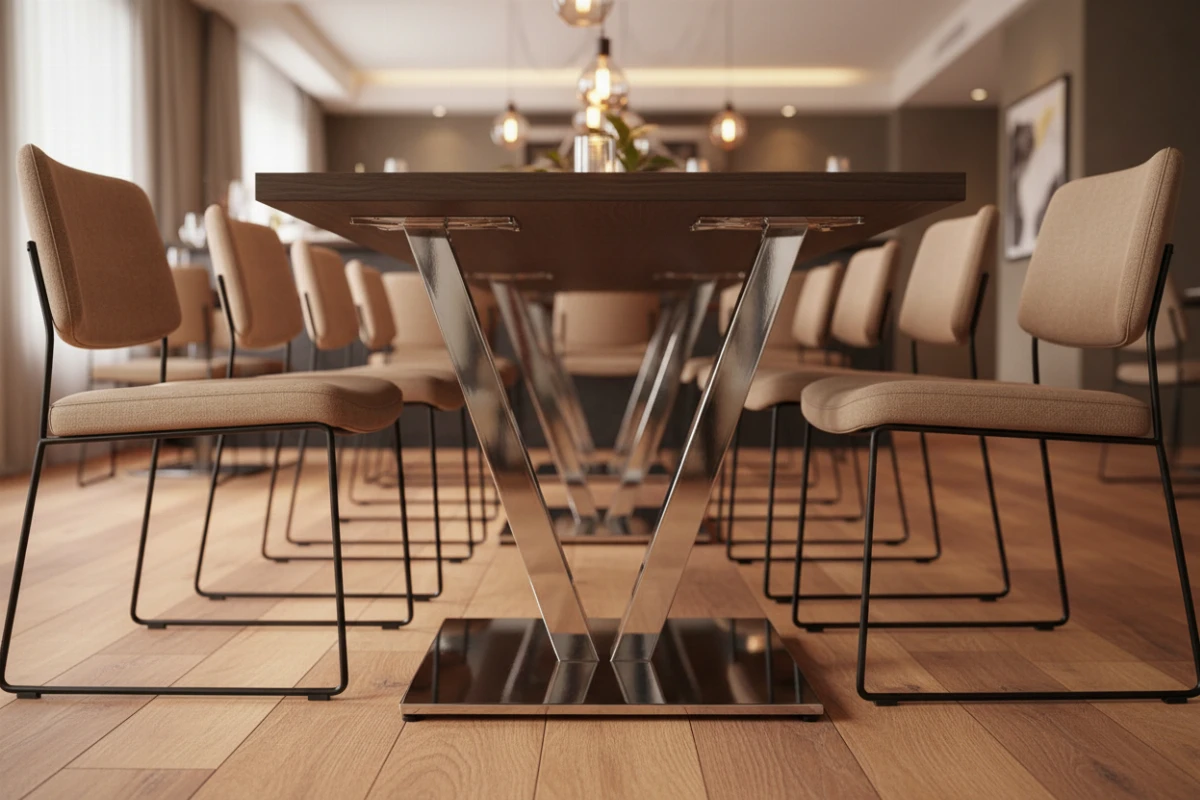 VLG-221 table base in a restaurant interior - visualisation