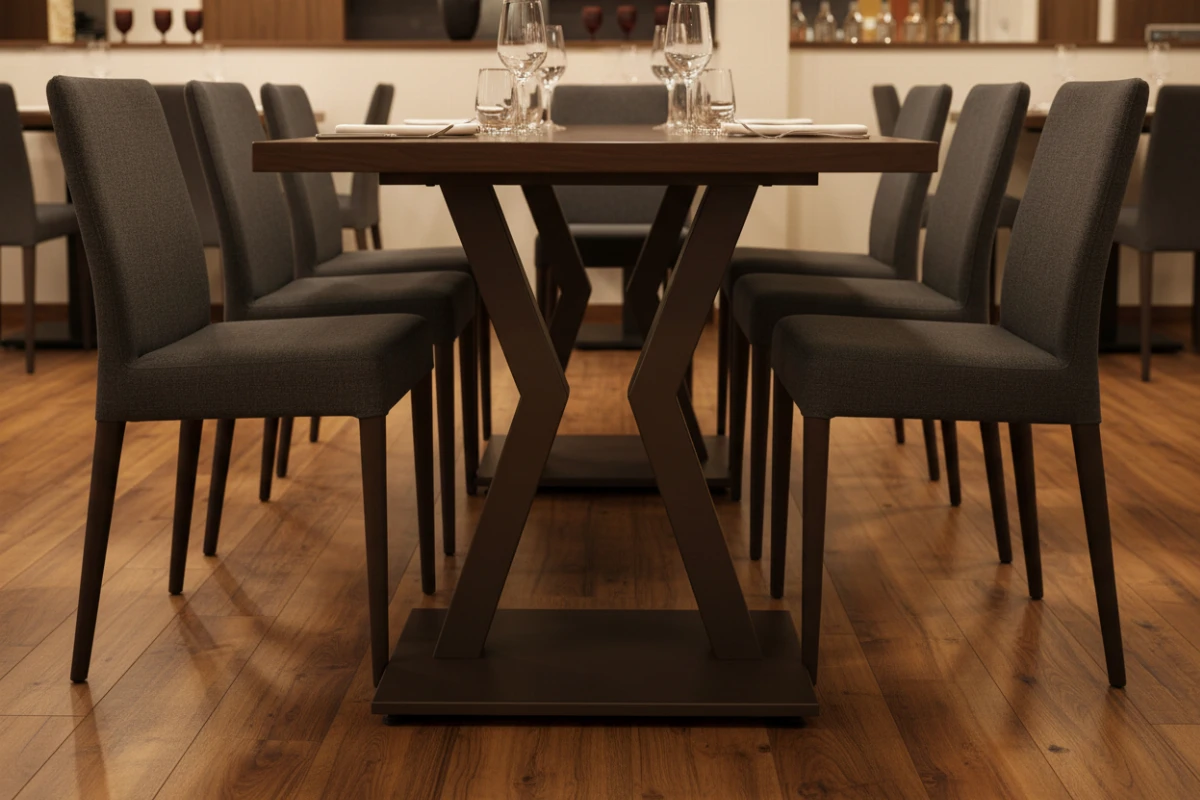 VLG-222 table base in a restaurant interior - visualisation
