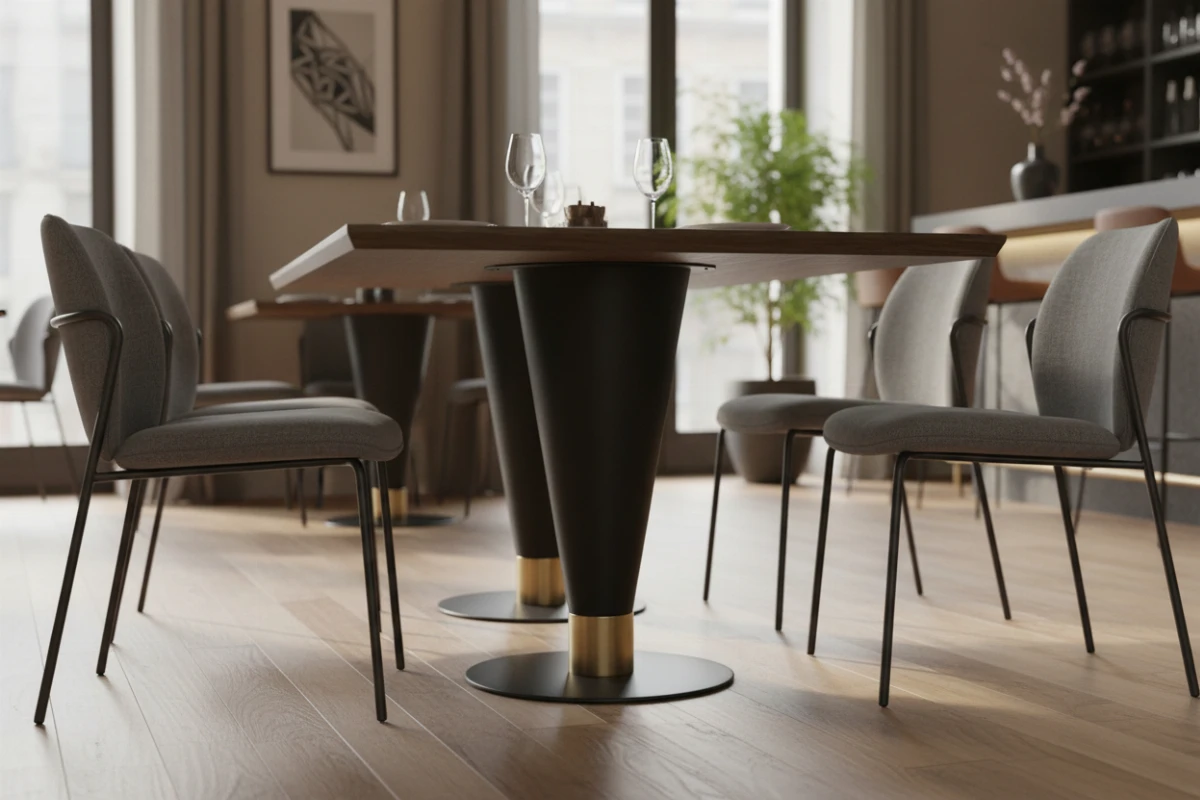VLG-226 table base in a restaurant interior - visualisation