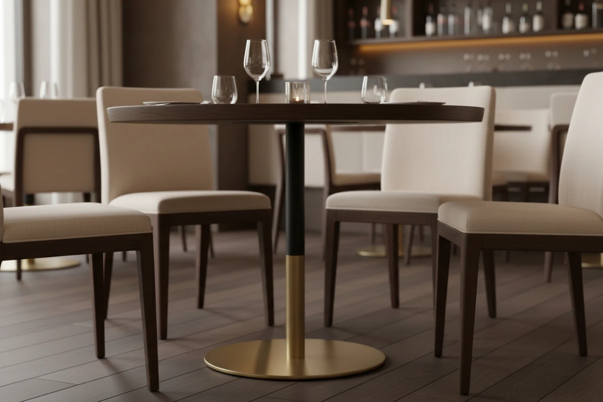 VLG-231 table base in a restaurant interior - visualisation