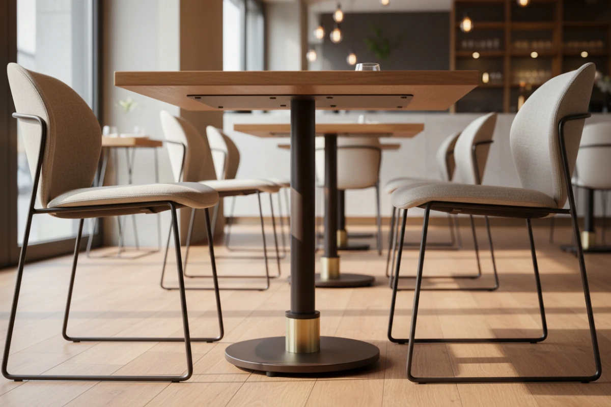 VLG-207 table base in a restaurant interior - visualisation